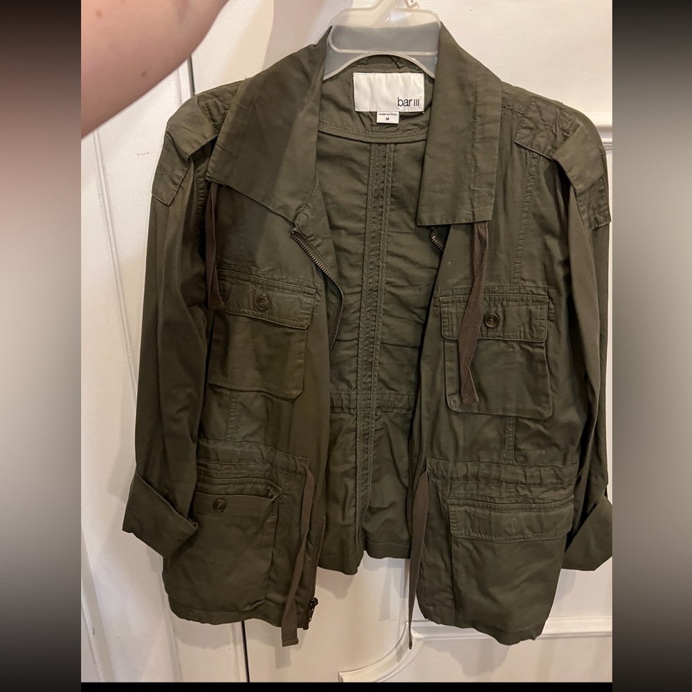 Women’s green denim jacket size medium